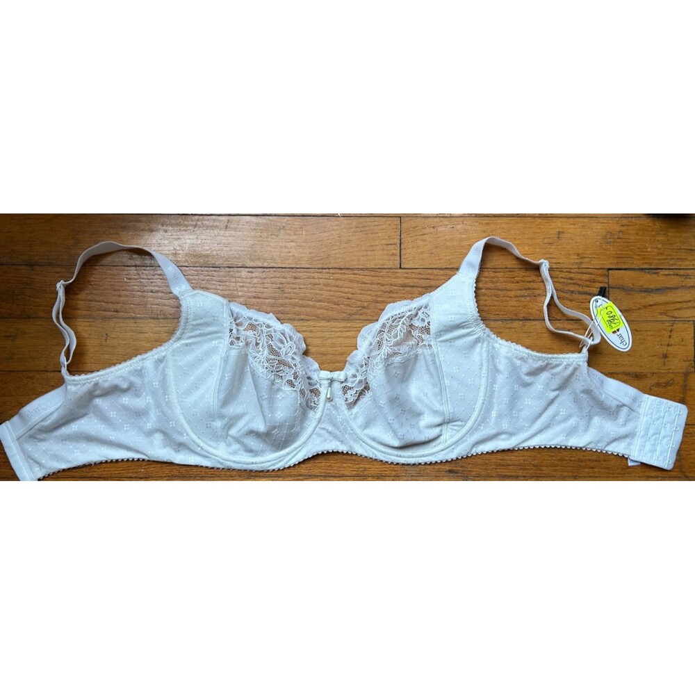 44G Bra 44F Ivory White Floral Lace Underwire Bra Unlined Full Coverage Support